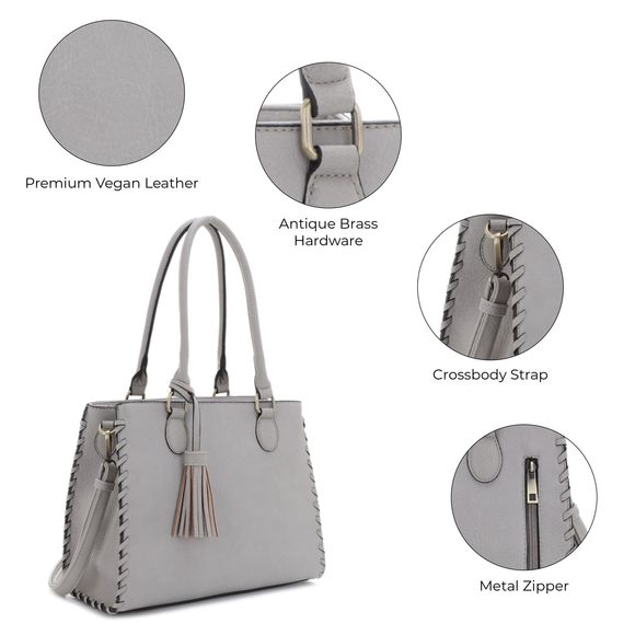 Lioness Concealed Carry Satchel Bag With Tassel, Top Handle Purse With ;) - Picture 2 of 5